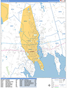 New Bedford  Wall Map Basic Style